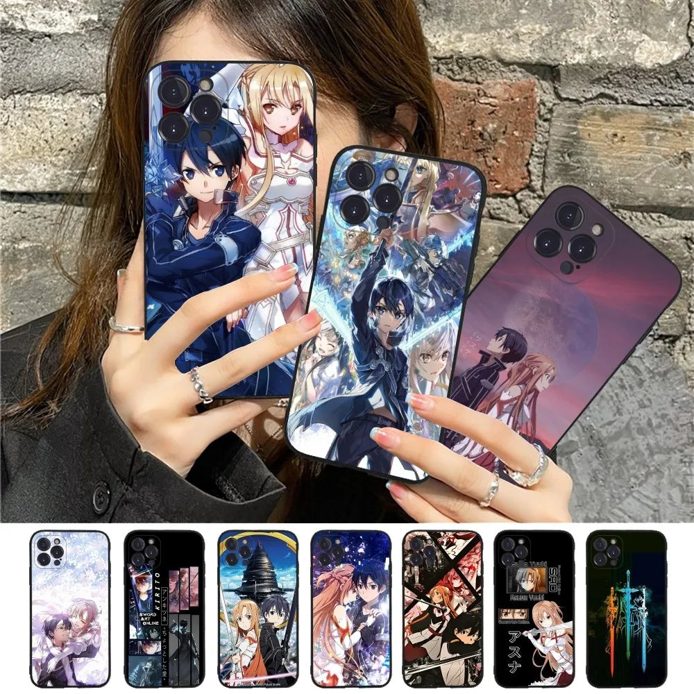 Funda iPhone 11-12-13 Kirito & Asuna Sword Art Online