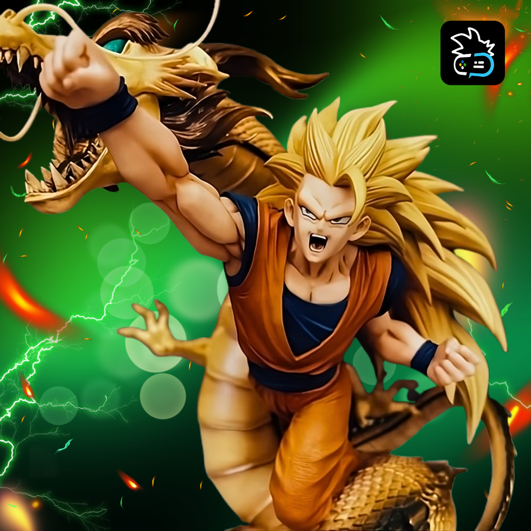 Figura Exclusiva de Goku Super Saiyan 3 - ¡Explosión del Puño del Dragón! - Edición Coleccionista 20cm