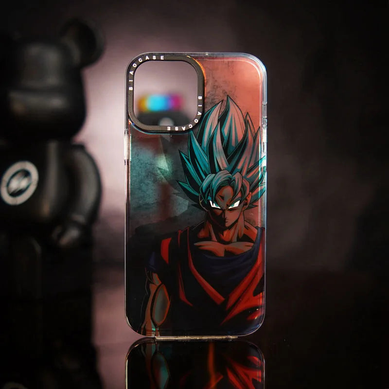 Funda iPhone Dragon Ball Goku efecto degradado láser