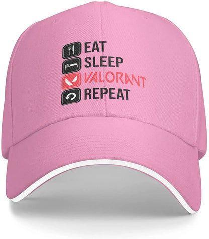 Gorra Unisex Eat Sleep Valorant Repeat