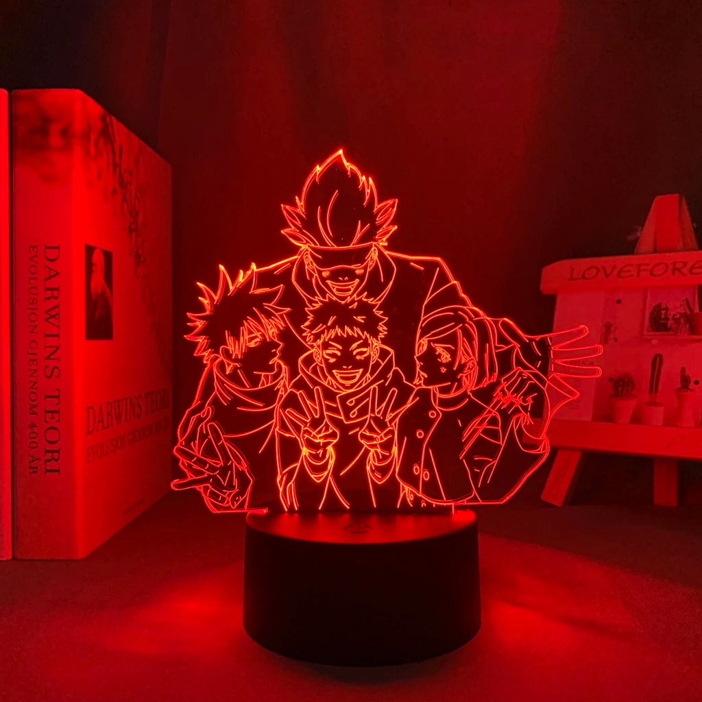 Lámpara LED 3D Jujutsu Kaisen