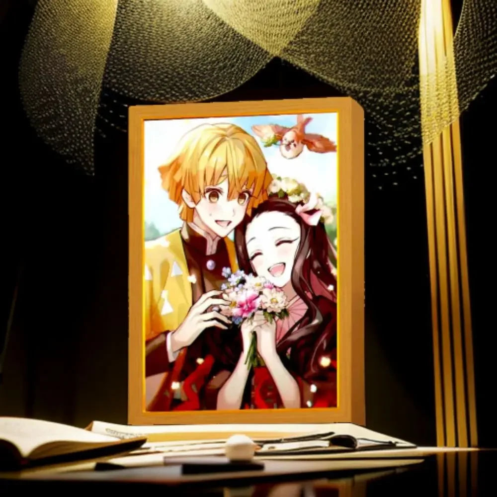 Zenitsu & Nezuko Light Frame - Demon Slayer