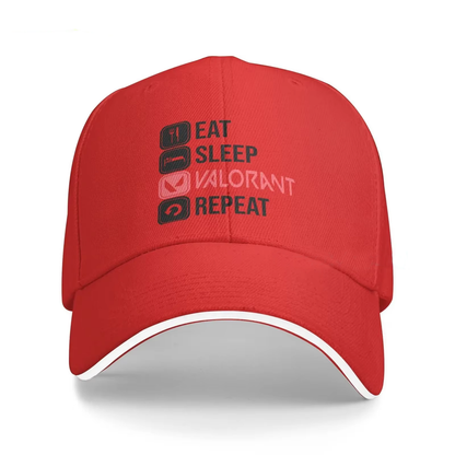 Gorra Unisex Eat Sleep Valorant Repeat