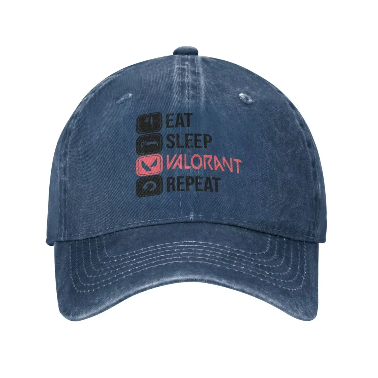 Gorra Unisex Eat Sleep Valorant Repeat