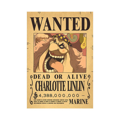 One Piece Luffy Gear 5 Wanted Poster, 4 Emperors Rewards Poster