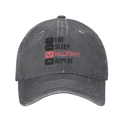 Gorra Unisex Eat Sleep Valorant Repeat