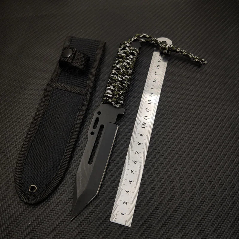 CS:GO Paracord Knife with Leather or Nylon Sheath