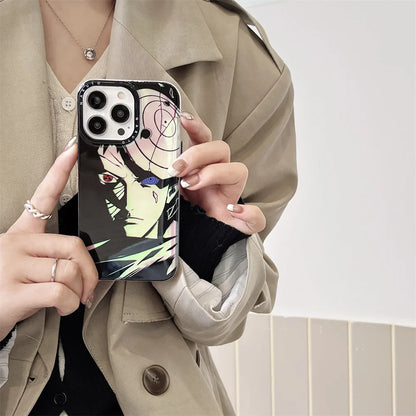 Funda iPhone Láser Brillante Naruto con botón de metal