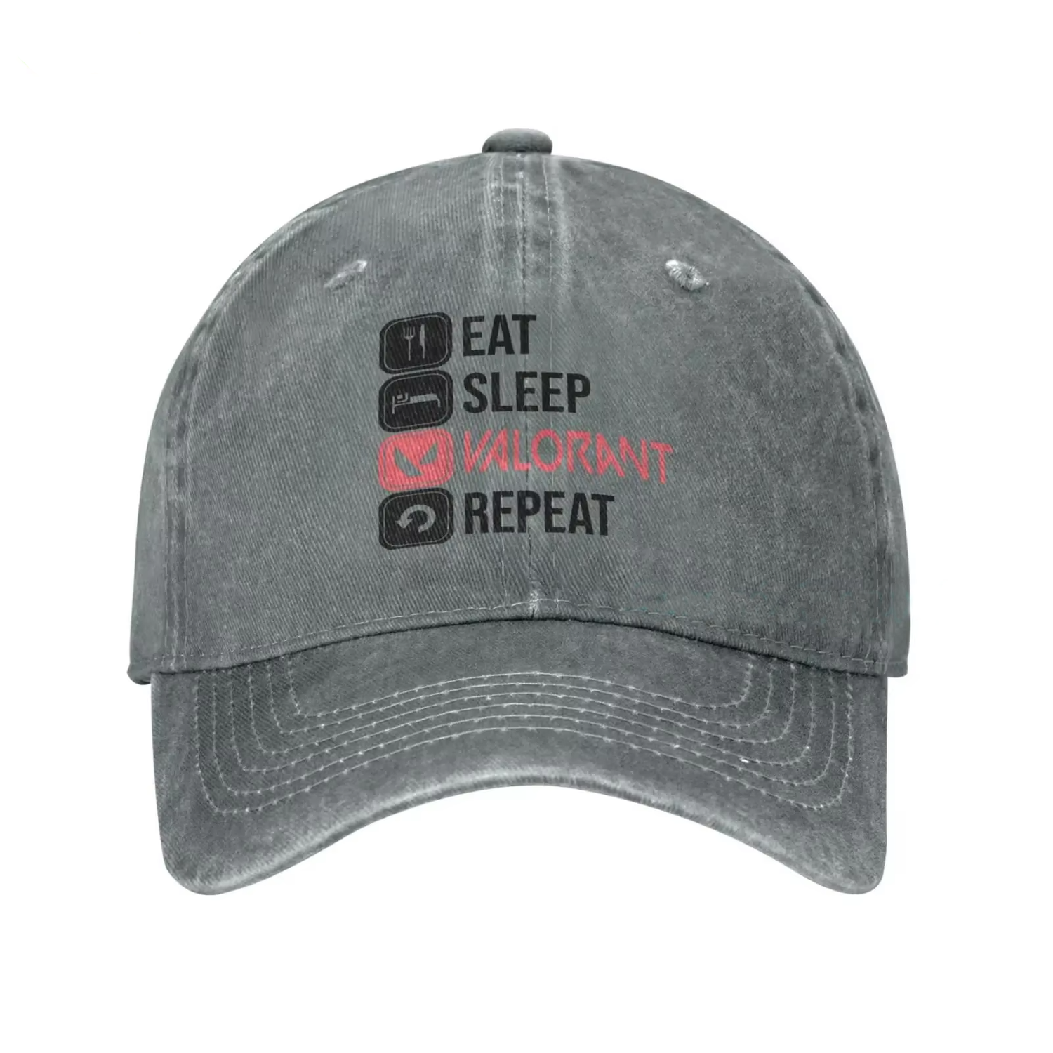 Gorra Unisex Eat Sleep Valorant Repeat