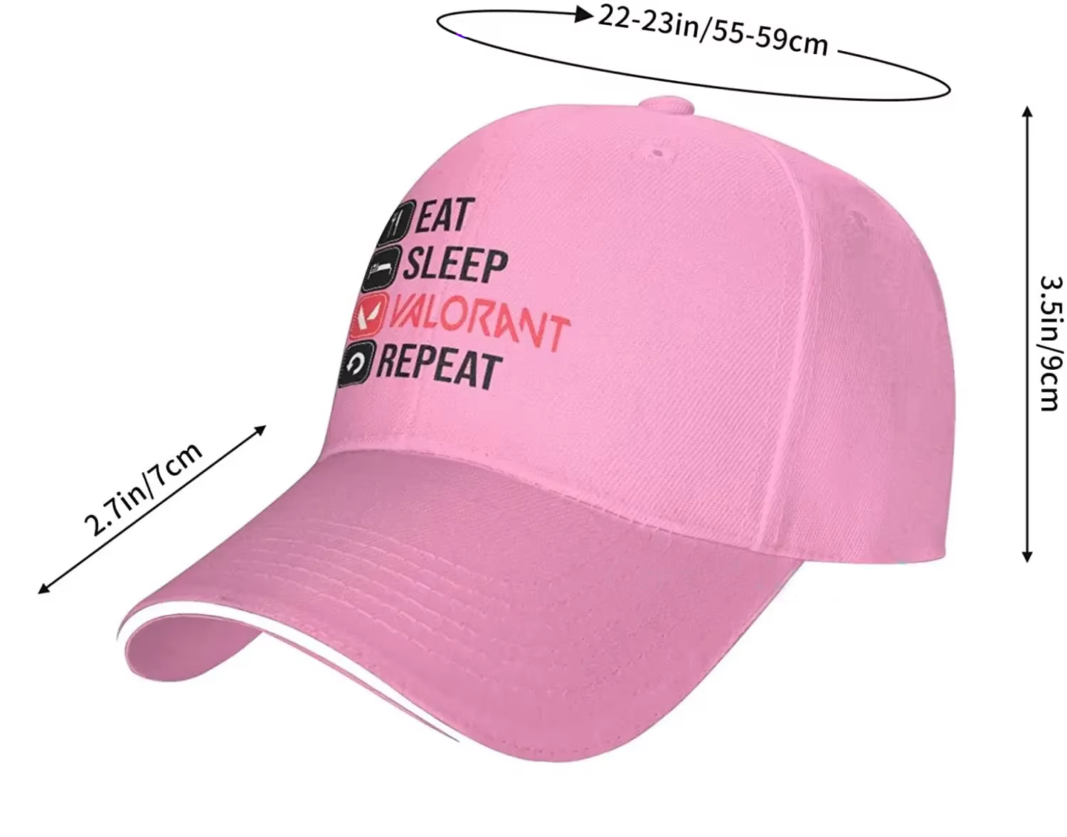 Gorra Unisex Eat Sleep Valorant Repeat